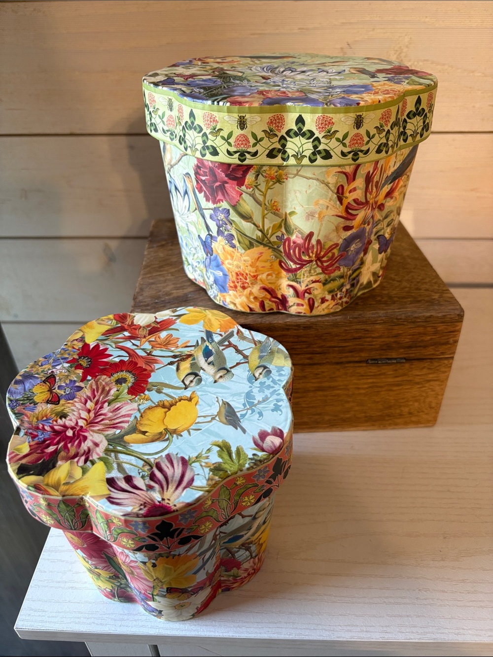 Punch Studio Floral Decorative Storage Boxes - Yellow, Red, Blue, Green, Purple
